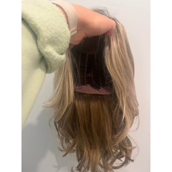 Jon Renau Miranda Synthetic Hair Wig Shaded Praline 12FS8 Medium Length Fringe - Picture 5 of 6